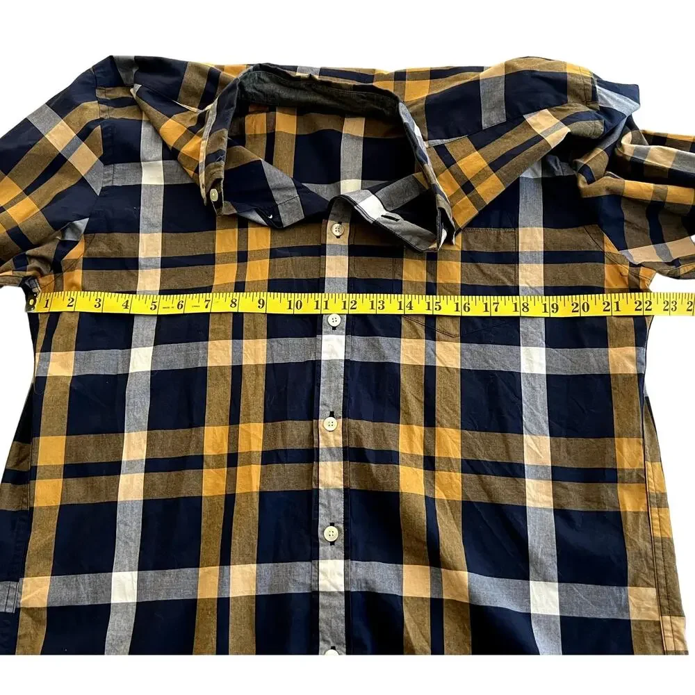 J. Crew Shirt Mens Large Multicolor Plaid Cotton Collar Button Down Long Sleeve